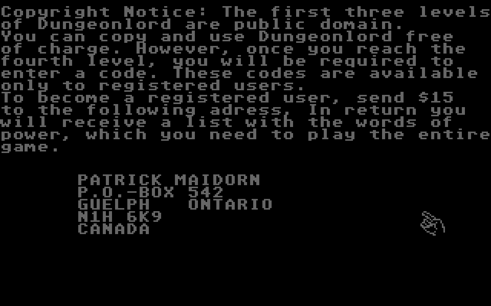 Dungeon Lord atari screenshot